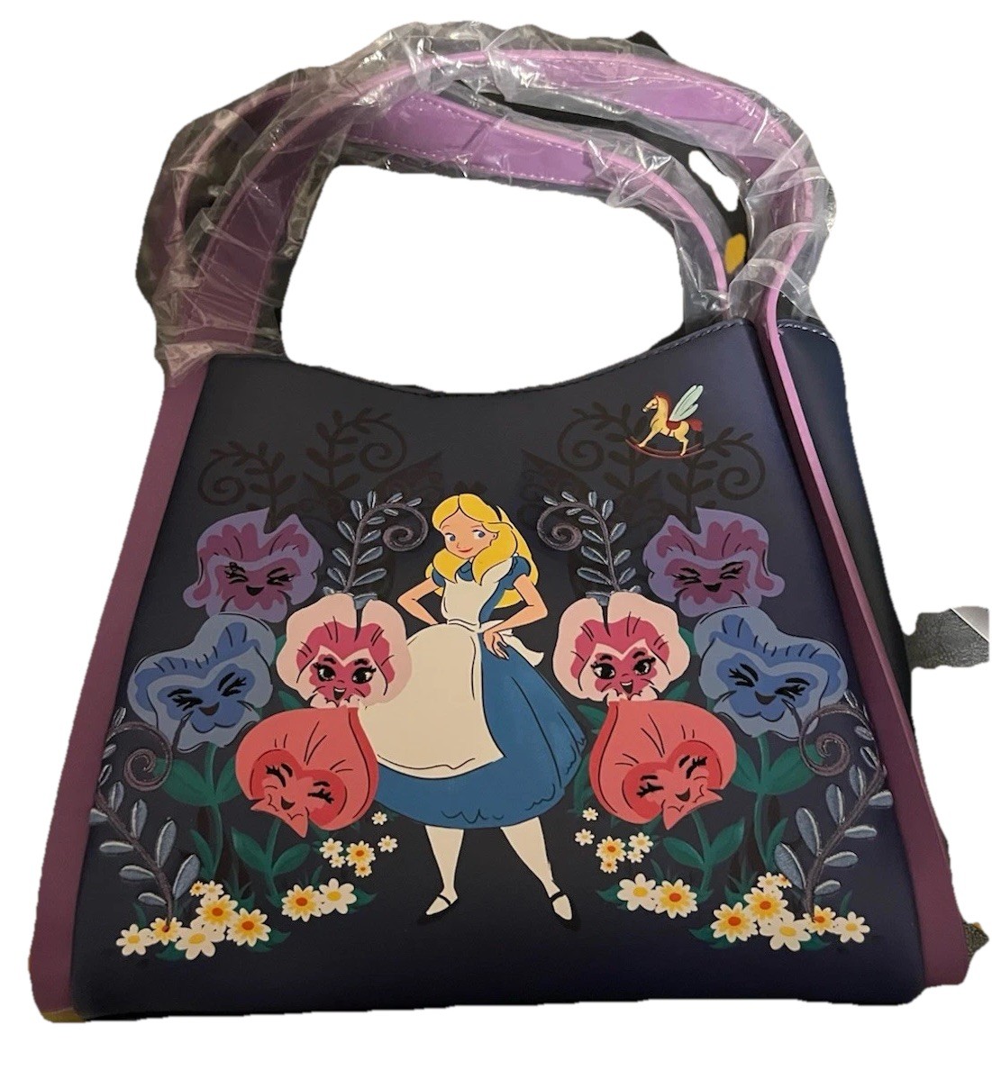 Loungefly Disney Alice in Wonderland Flowers Convertible Crossbody Bag New
