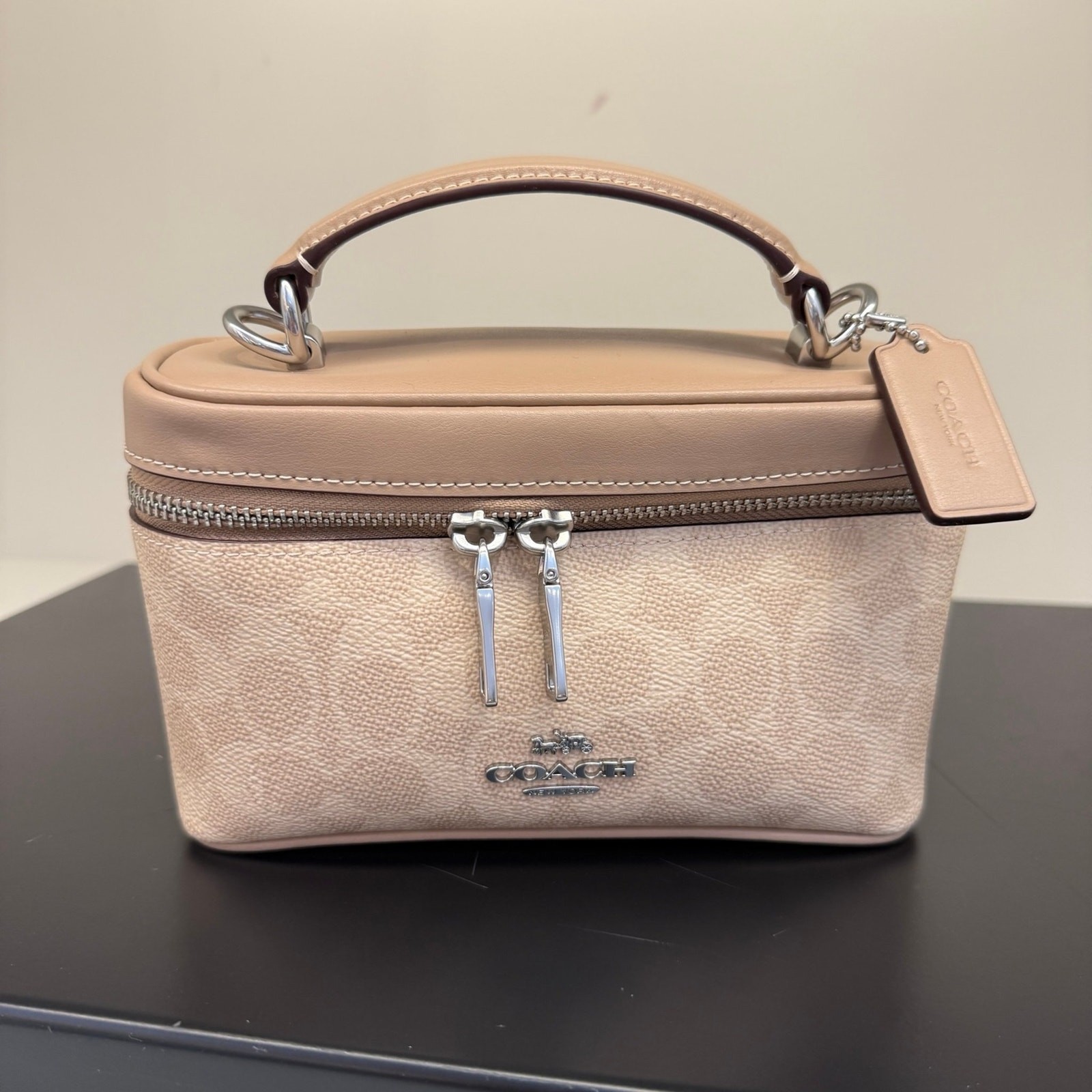 Coach Rainer Crossbody Bag 18 In Signature Canvas CEO23 Silver/Sand/Taupe