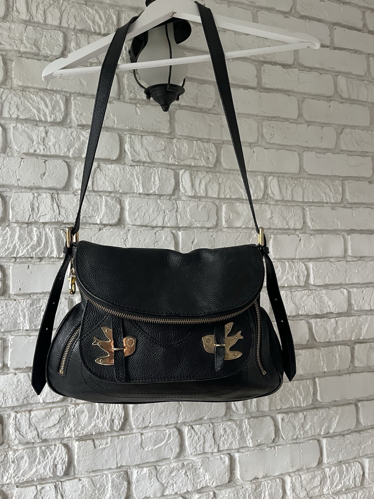 Marc by Marc Jacobs Petal to the Metal Natasha Black Leather Crossbody Bag