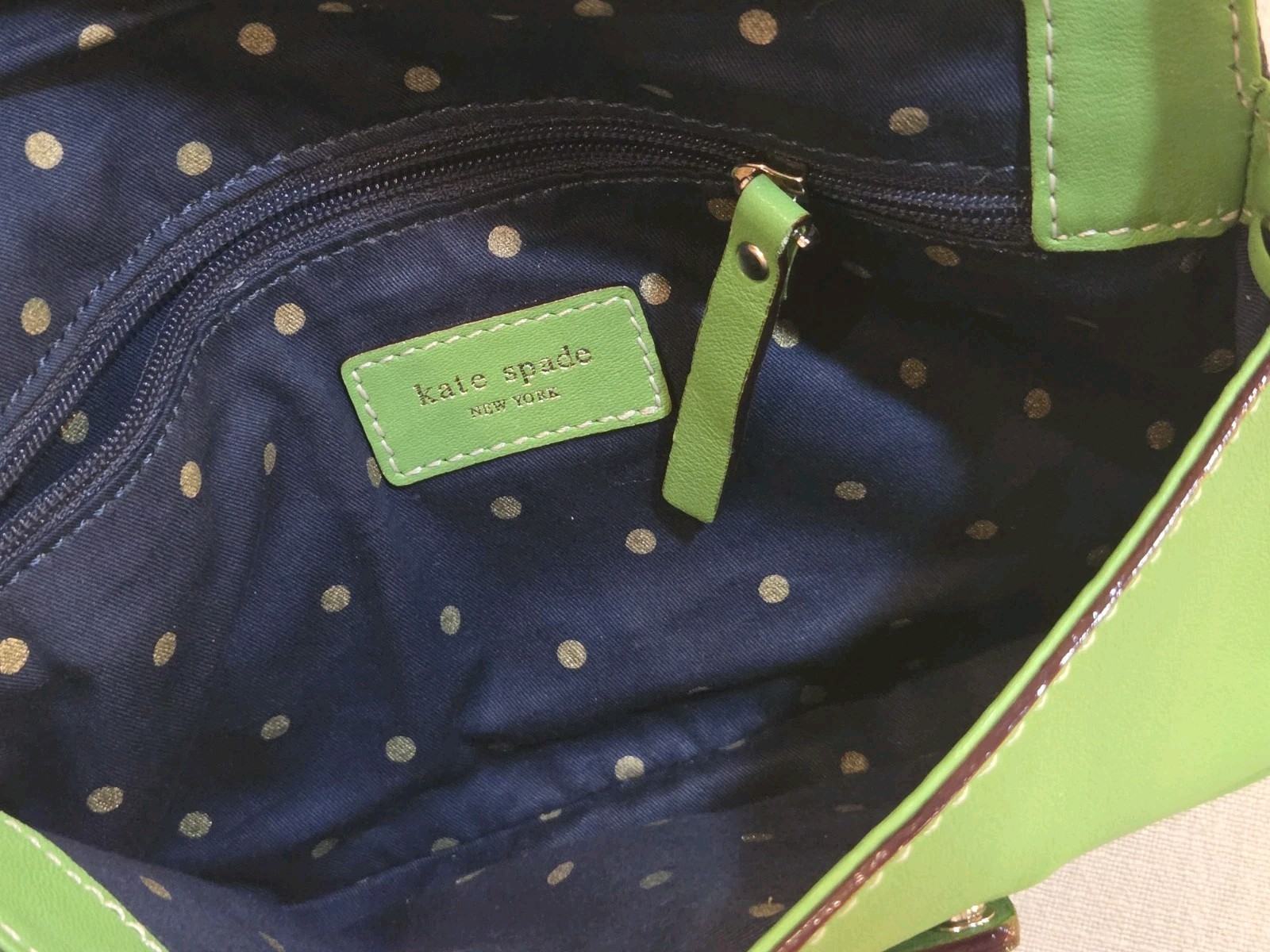 Vintage Y2K Kate Spade Green Leather Baguette Shoulder Bag Archival Grunge