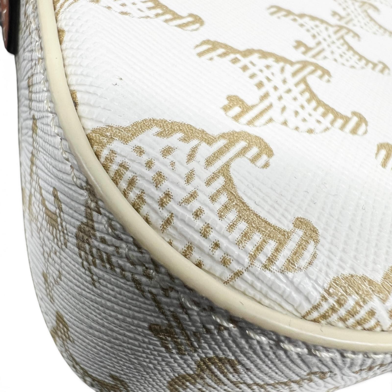 CELINE Triomphe Claude Shoulder Bag White PVC Leather 194142 Women’s Accessories