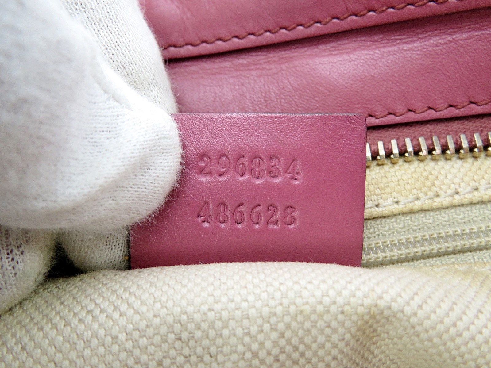 Auth GUCCI Sukey Brown GG Canvas and Pink Leather Shoulder Bag Purse #62121