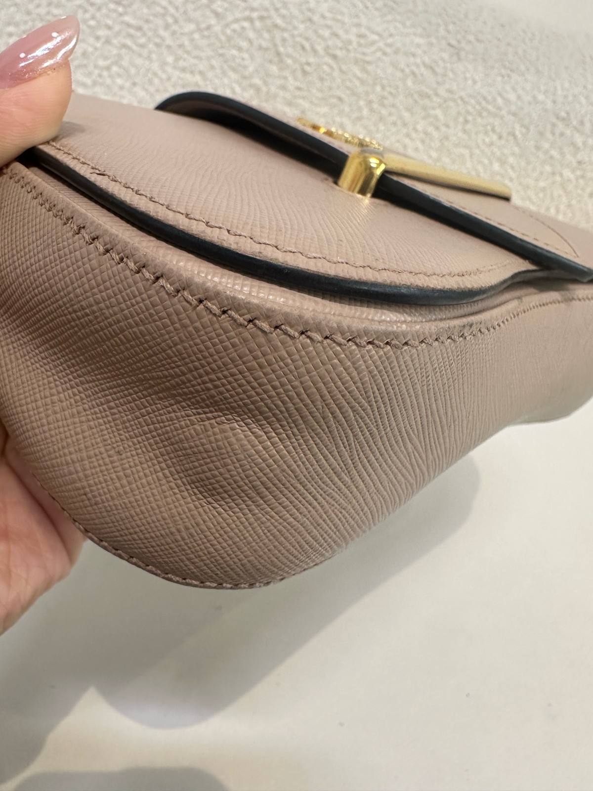 Authentic Vintage Prada Sidonie Leather Shoulder Bag Beige Gold-Tone eBay AG