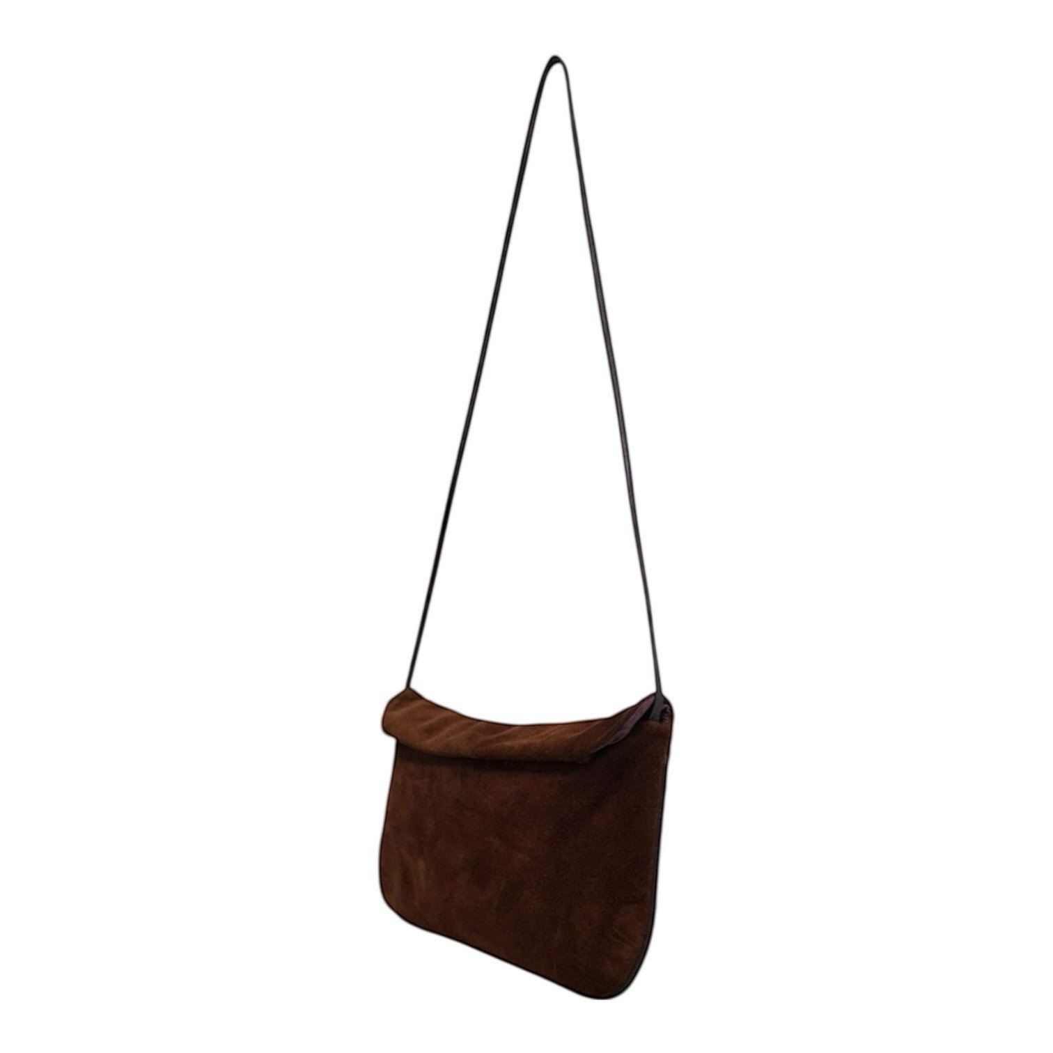 Vintage 80s 90s MOONBAGS Suede Leather Clutch Bag Shoulder Handbag Convertible