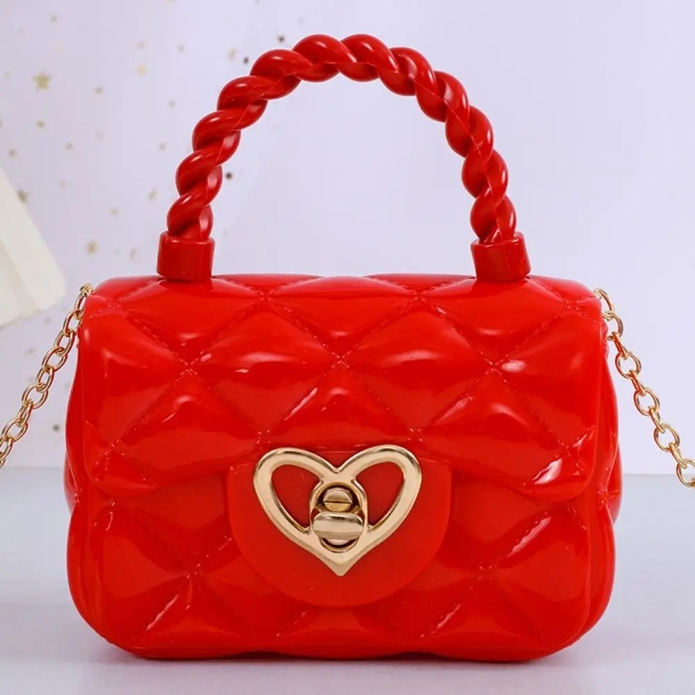 PU Leather Mini Quilted Shoulder Bag Heart Lock Chain Crossbody for women Girls
