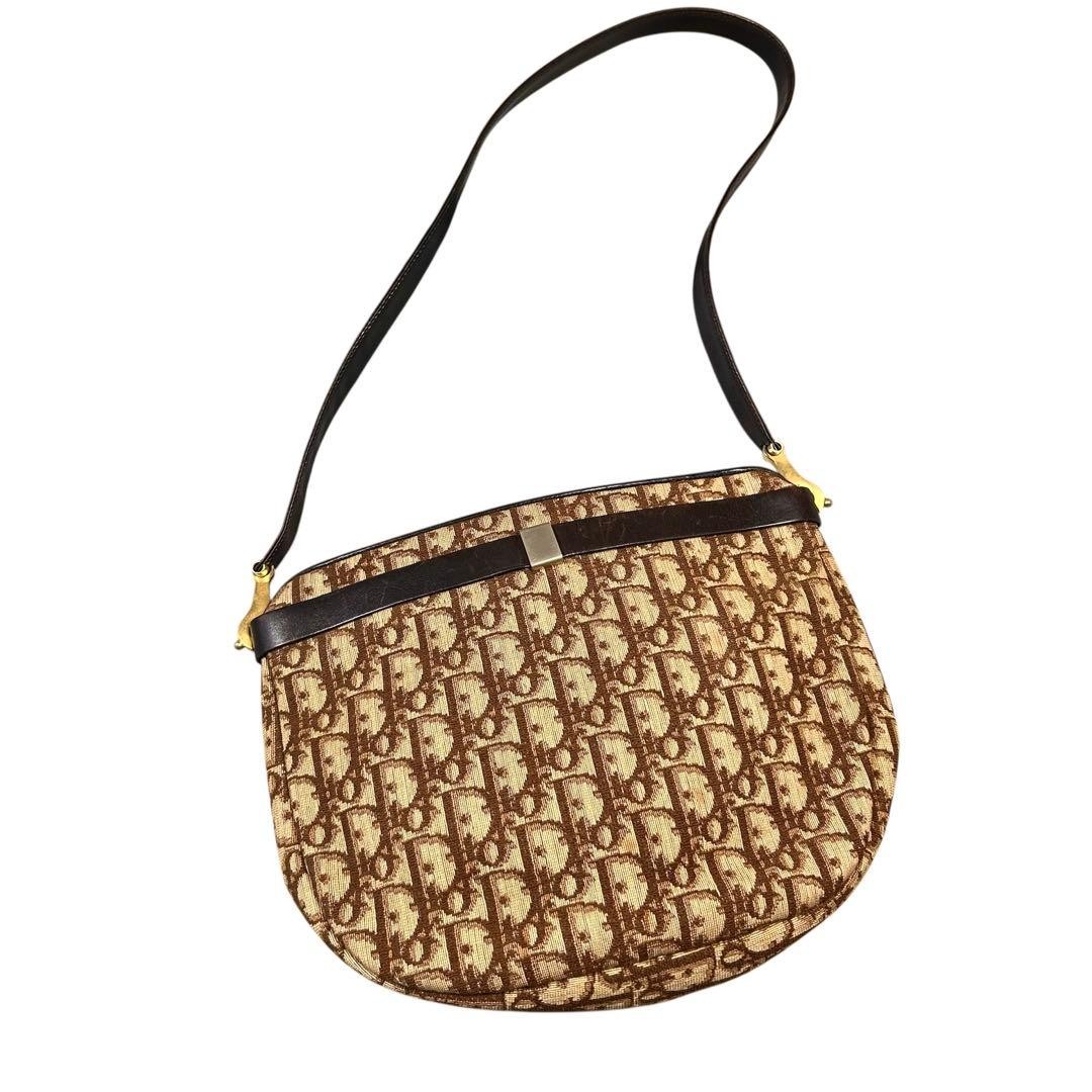 Christian Dior Trotter 80s Vintage Shoulder Bag 28x21x5cm Designer Ladies Auth