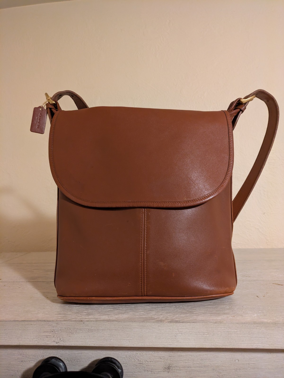 Coach Whitney Vintage 4115 Beautiful Leather English Tan Bag (L)