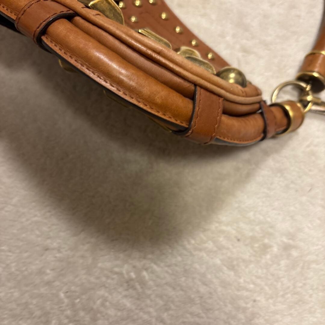 BURBERRY PRORSUM Sling Bag Studded Brown Authentic From Japan