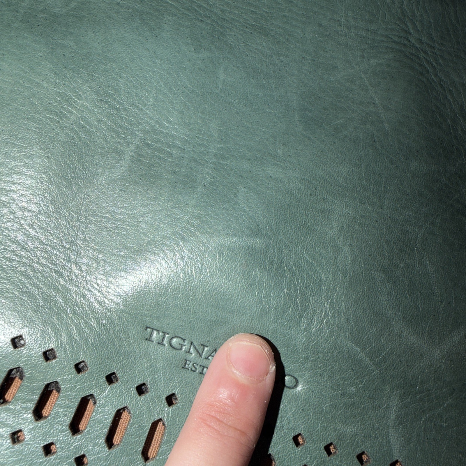 Tignanello Forest Green Distressed Pebbled Leather Shoulder Bag Handbag Purse
