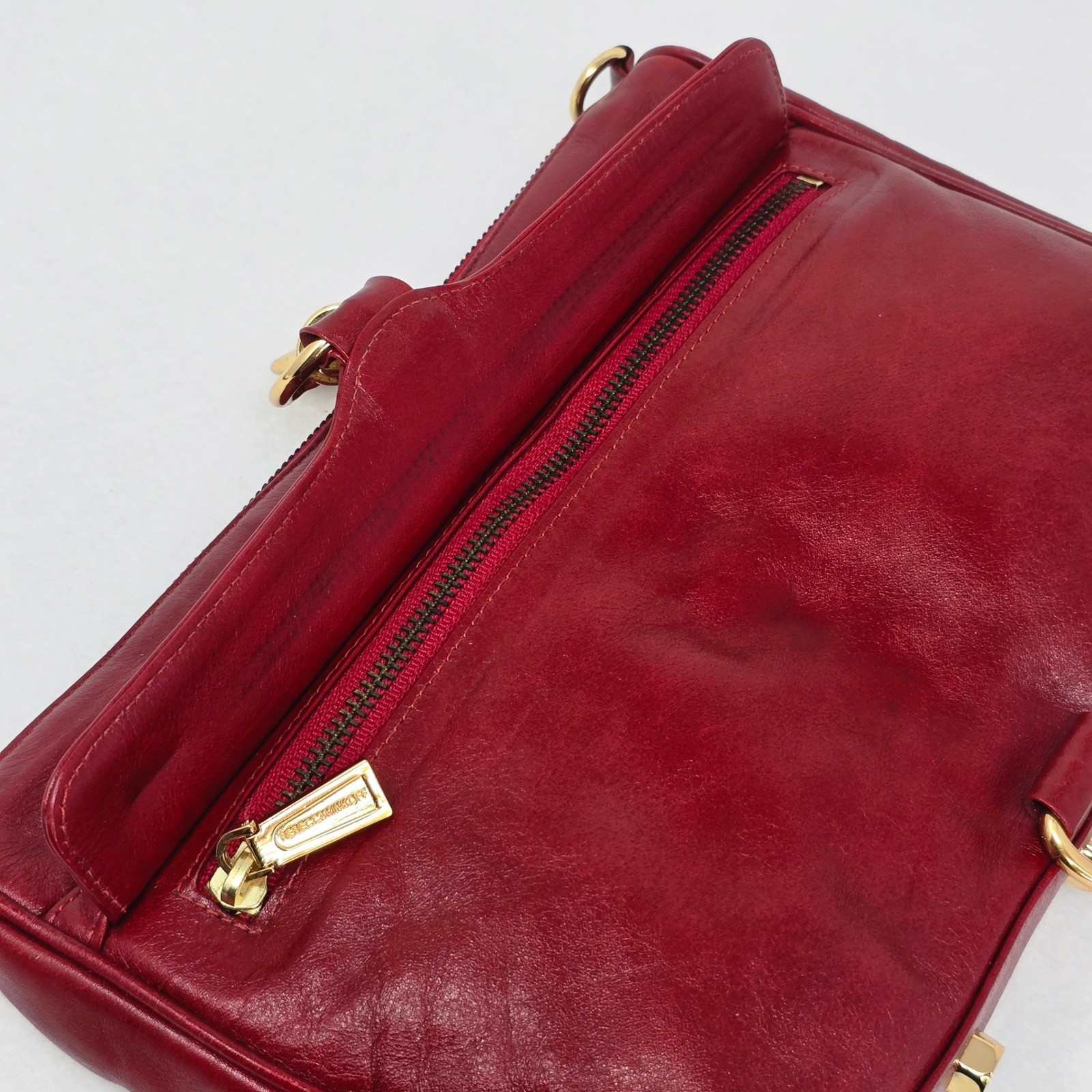 Rebecca Minkoff MAC Crossbody Red Leather Convertible Bag Purse Handbag Chain