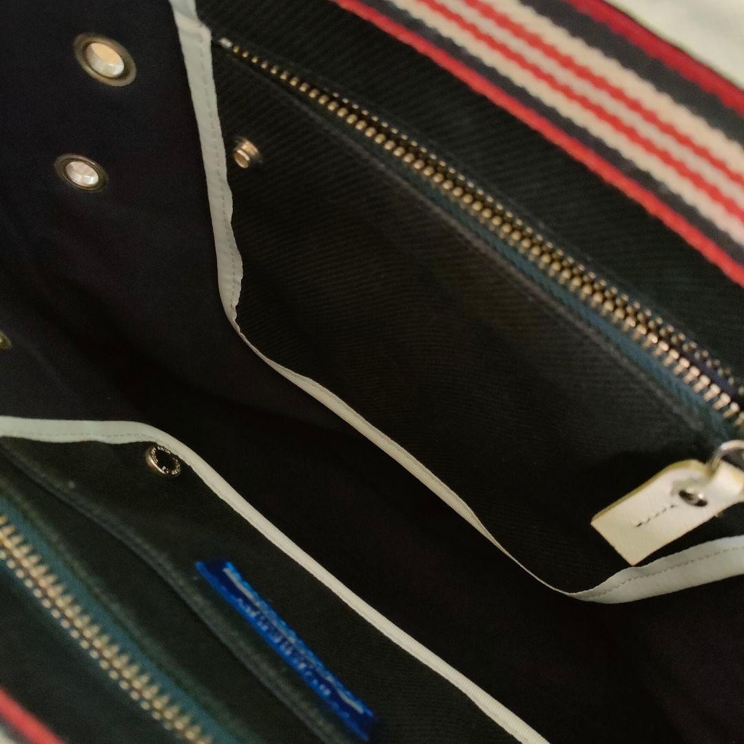 Burberry Blue Label Canvas Tote Bag Navy White Horse Mark Rare Authentic