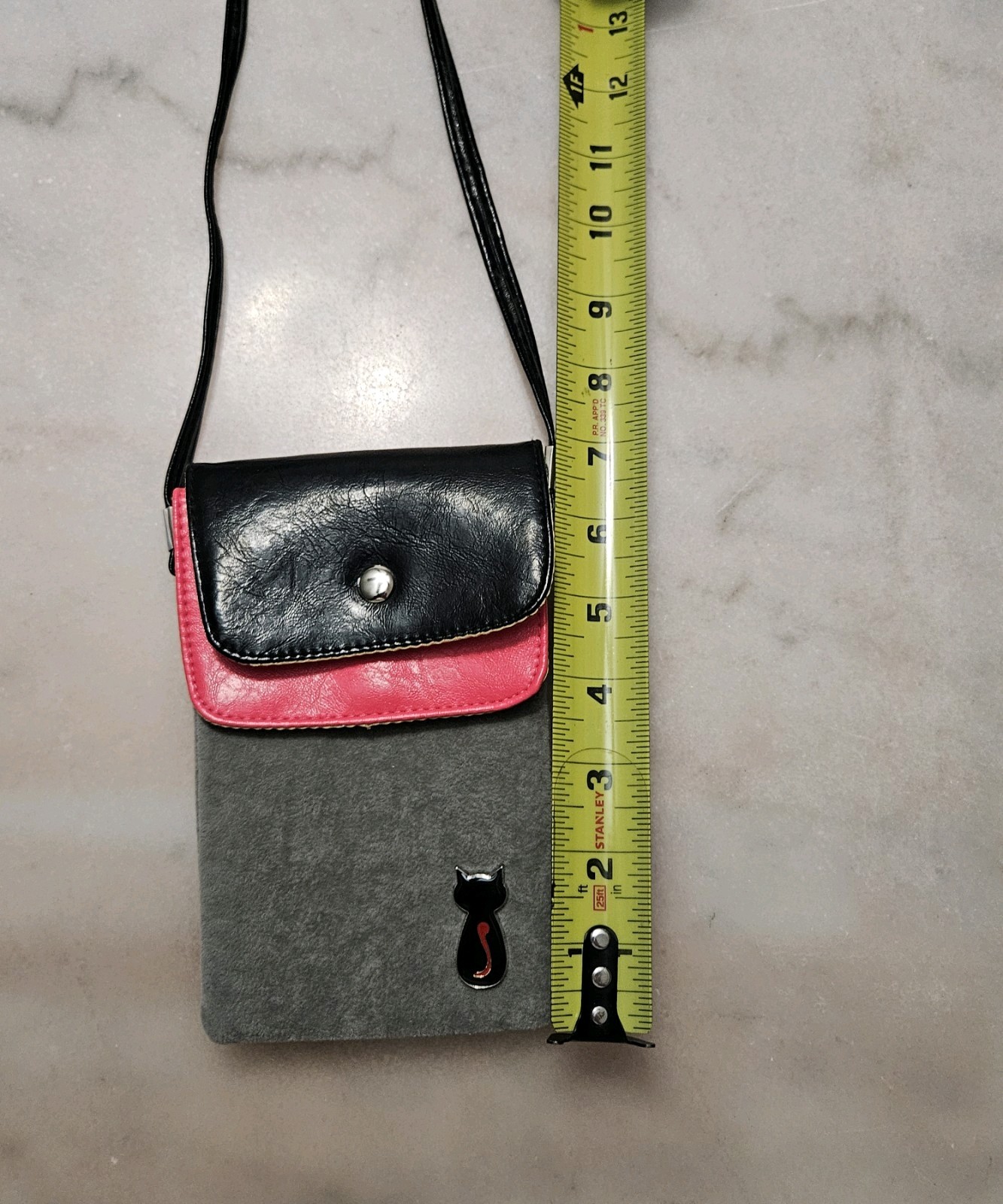 Colorful Cat Crossbody Handbag Case Shoulder Bag Cell Phone Pouch 6.5 in Tall