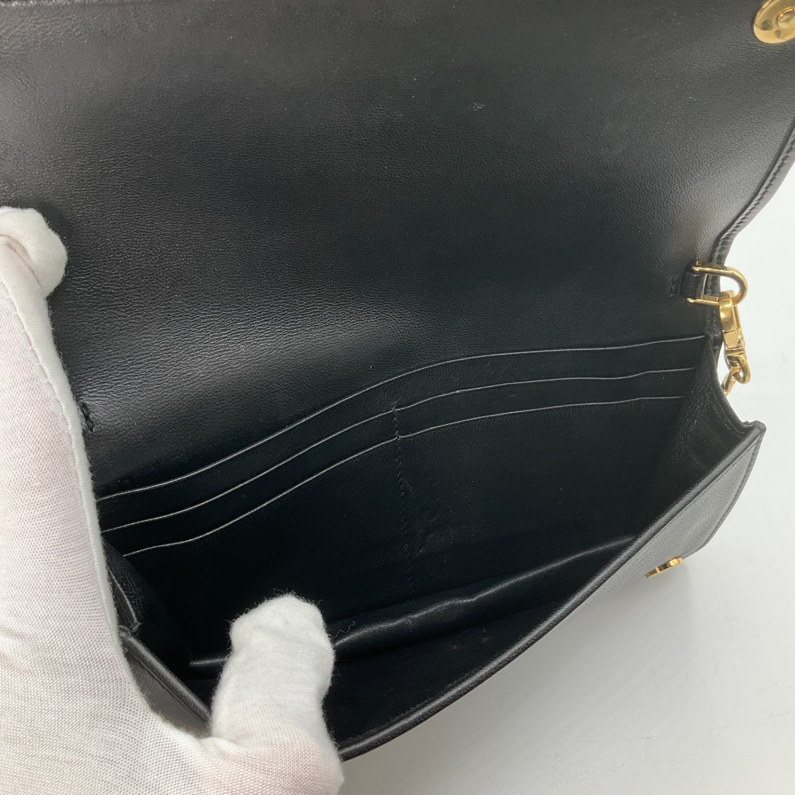 Prada Diagramme Black Leather Mini Chain Bag With Original Box