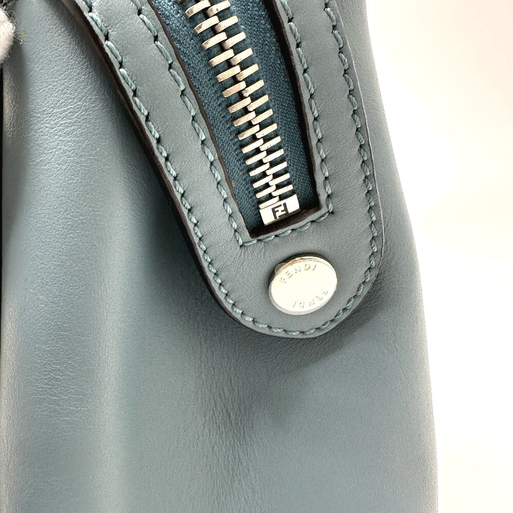 FENDI 8BN293 Dot com 2WAY Hand Bag Leather blue