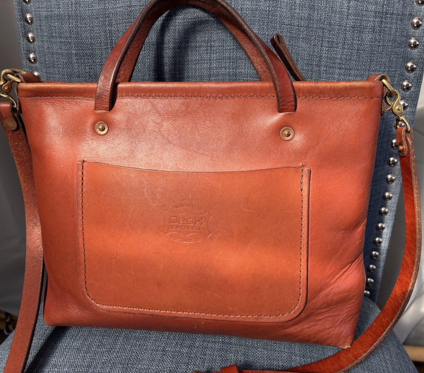 OROX Leather Co Merced Crossbody Bag/Tote Caramel Small Batch Leather Made USA