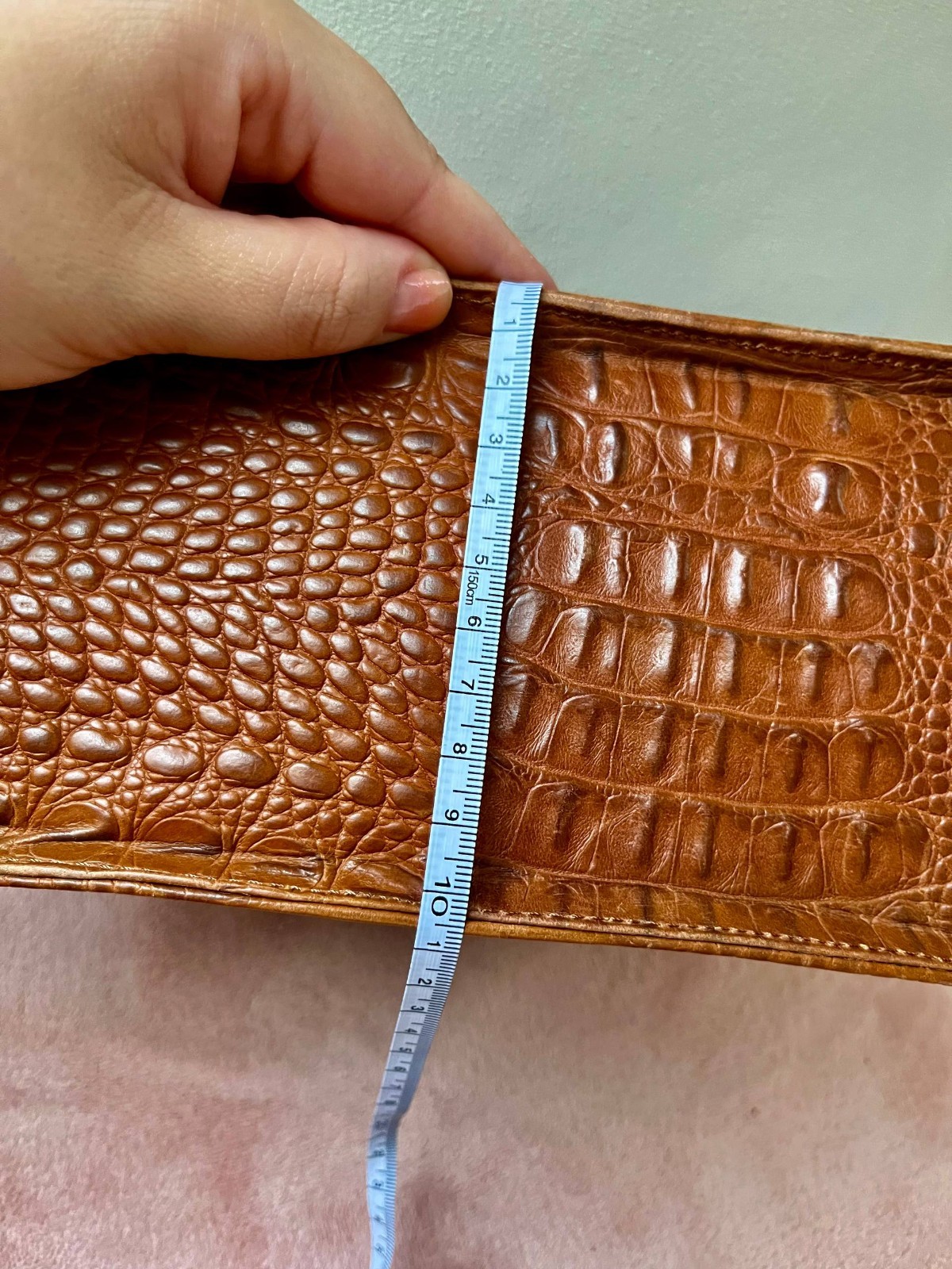Rare Vintage MARINA RINALDI Croc-Embossed Leather Frame Bag