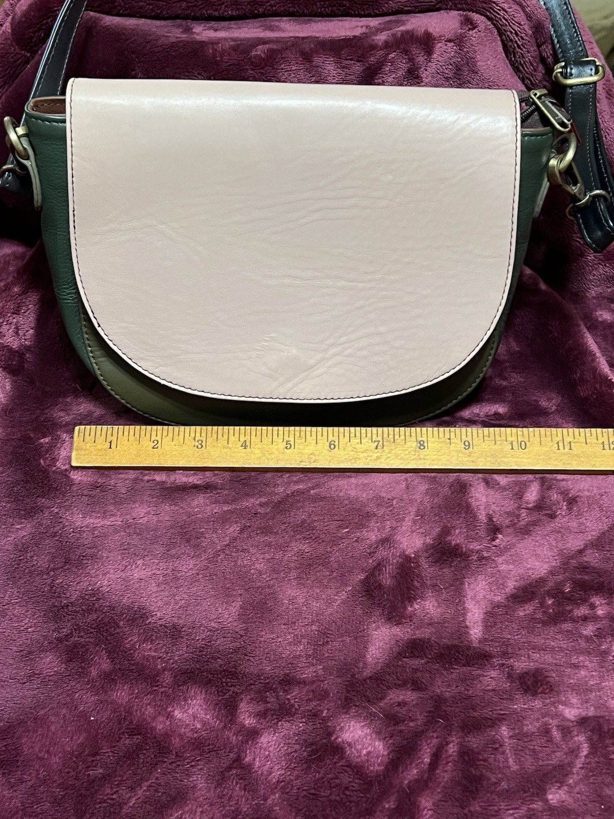 Soruka Leather Bag Crossbody Saddlebag Purse Multicolor Recycled Leather EC