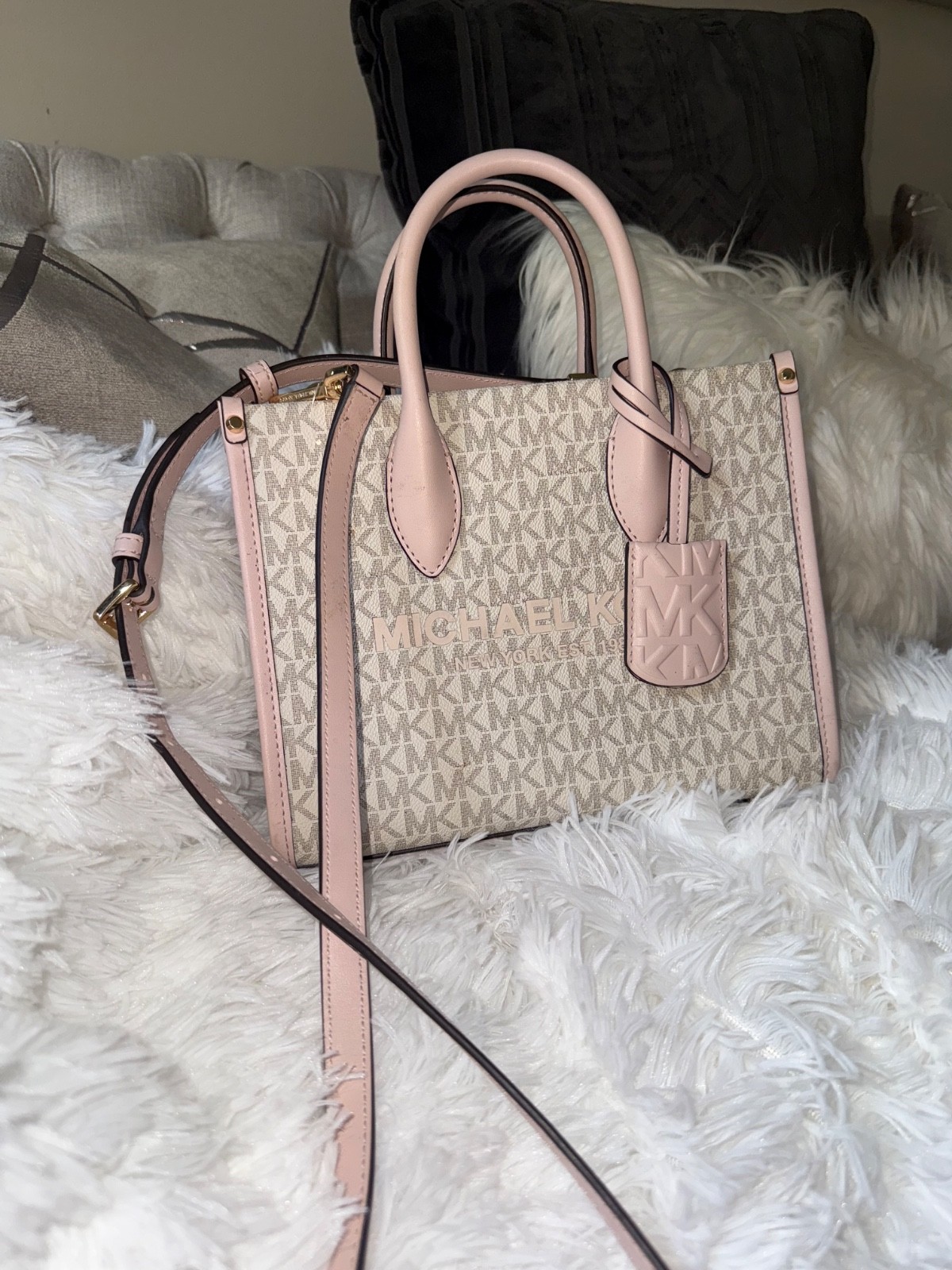 Michael Kors Pink and Cream Purse