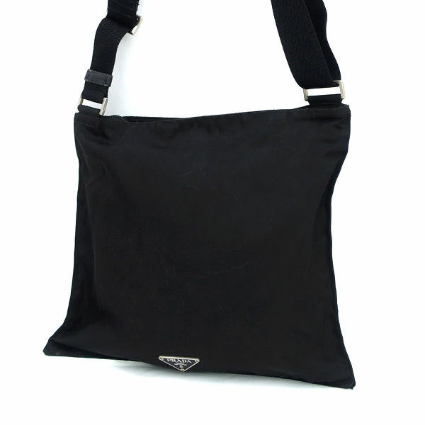 PRADA Tessuto Nylon Black Shoulder Bag Handbag Tote Hobo Vintage Triangle Logo