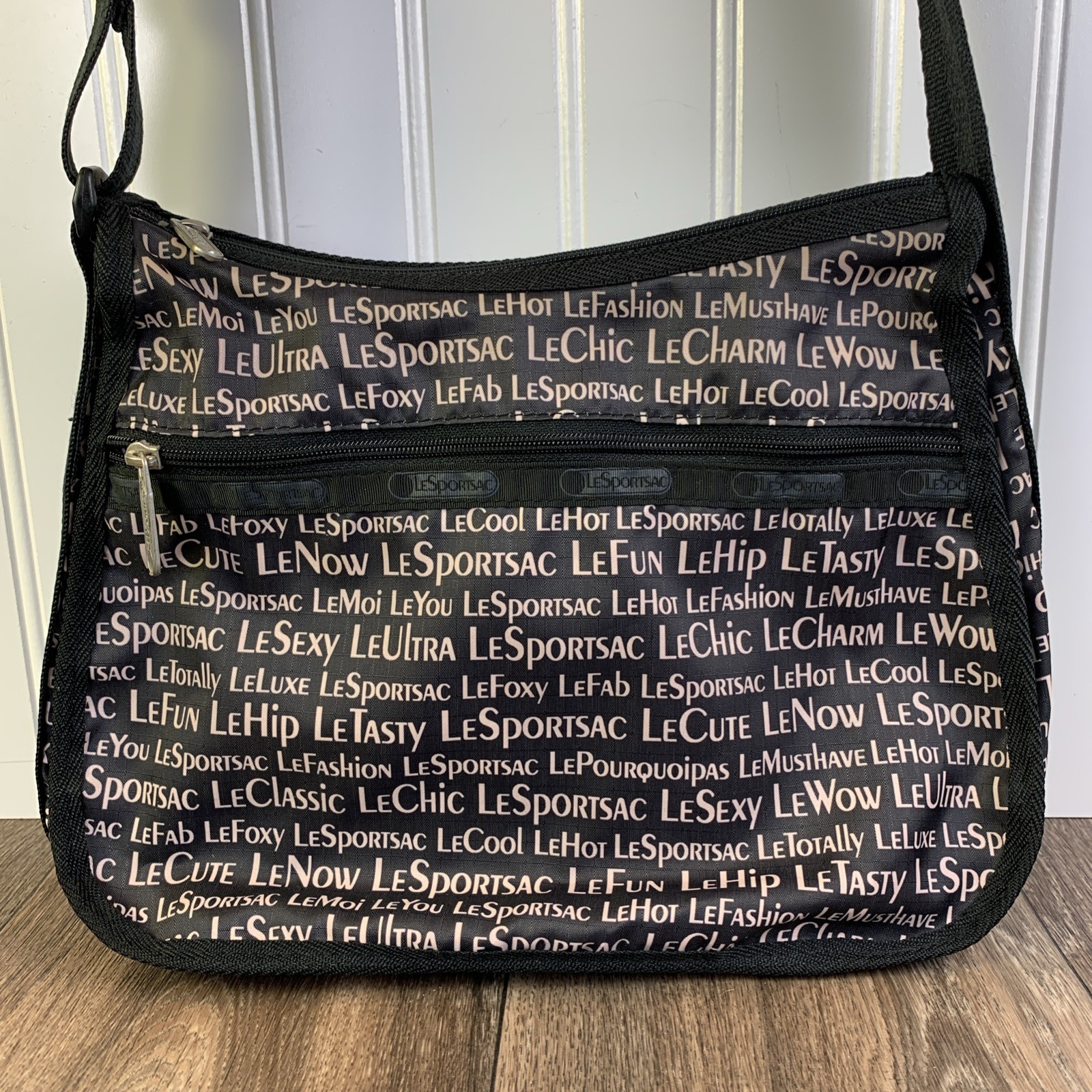 LeSportsac American Potter Art Jonathan Adler Sling Crossbody Bag Black Tote