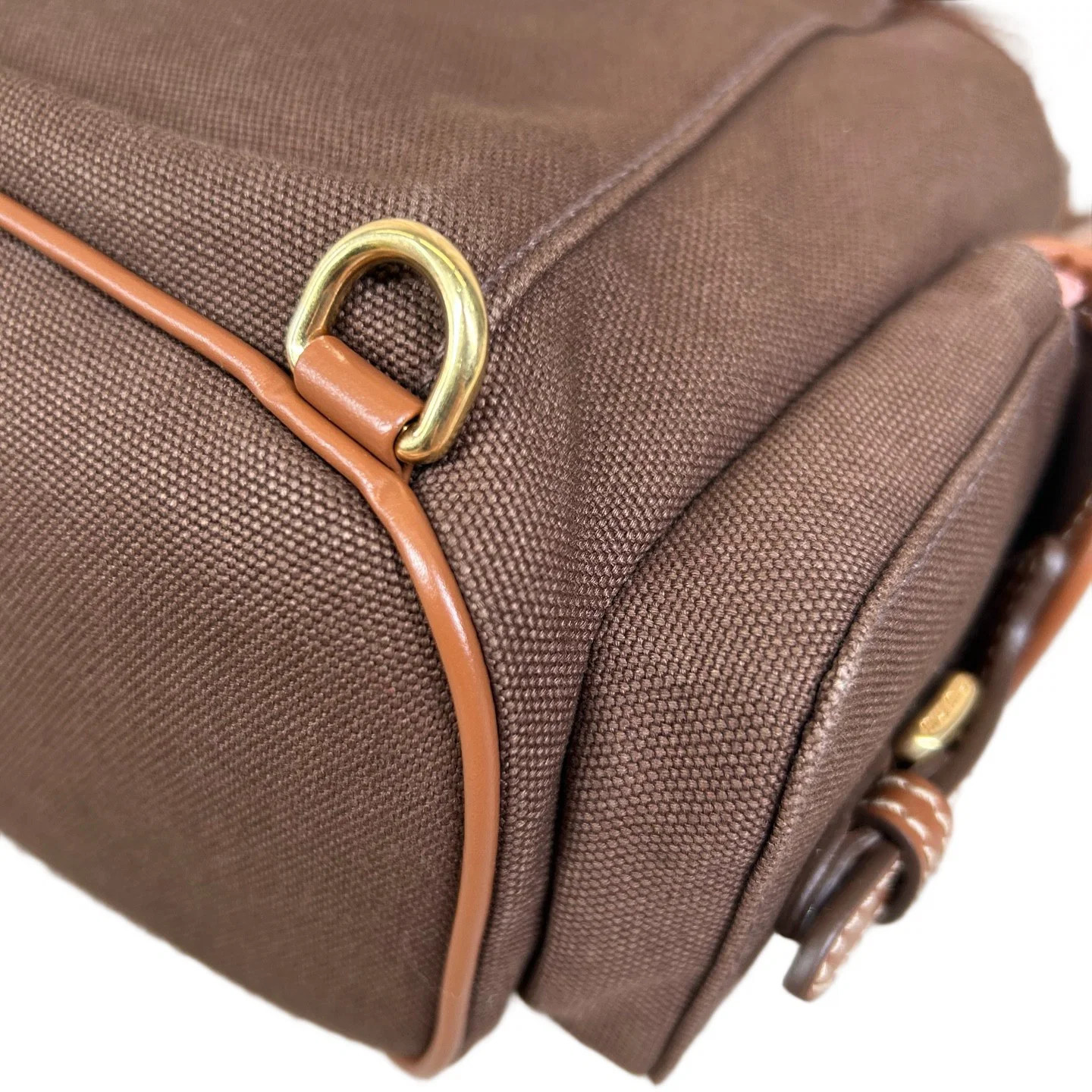 Miu Miu Backpack Espresso Brown Brown Canvas Calfskin (dh071726d0r)