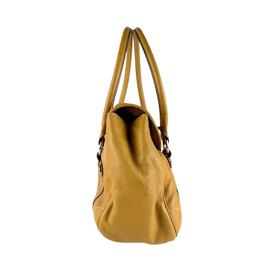 CHRISTIAN DIOR Bag: Leather Mustard Yellow W35H24D13cm w/o accessories;