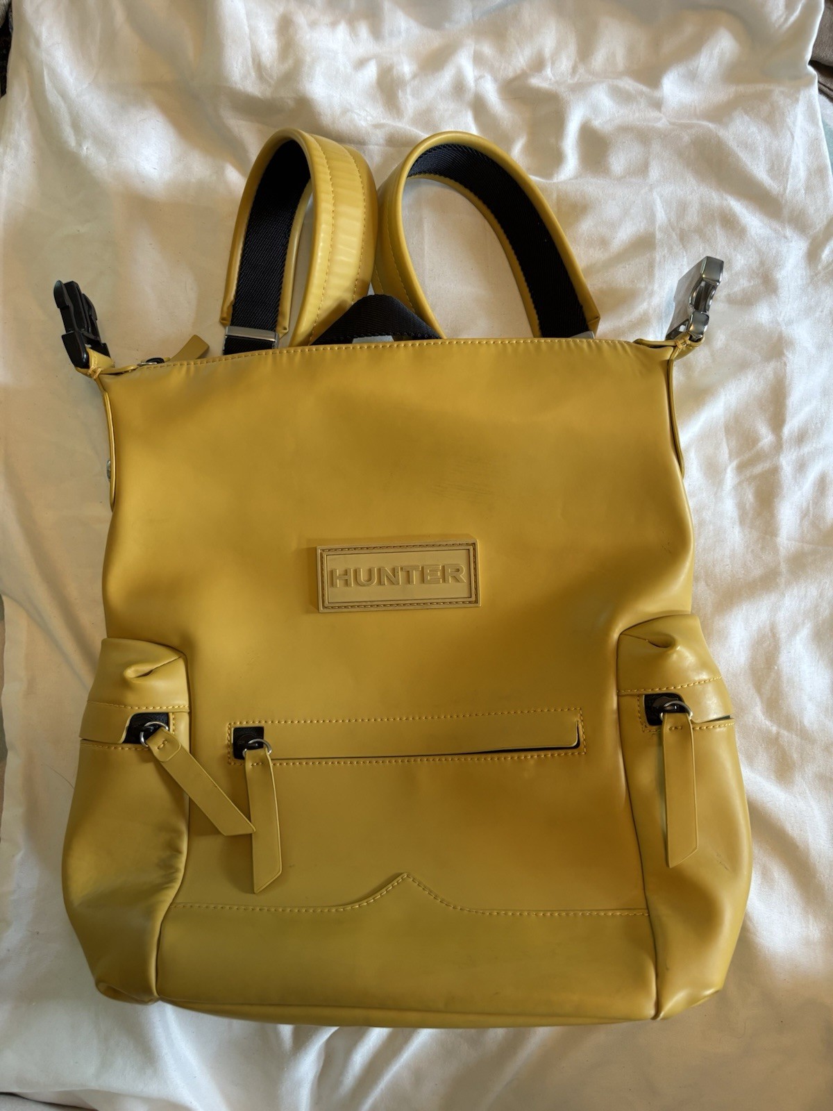 Hunter Top Clip Waterproof Backpack Yellow Rubber Rain Travel Bag Multi Pocket