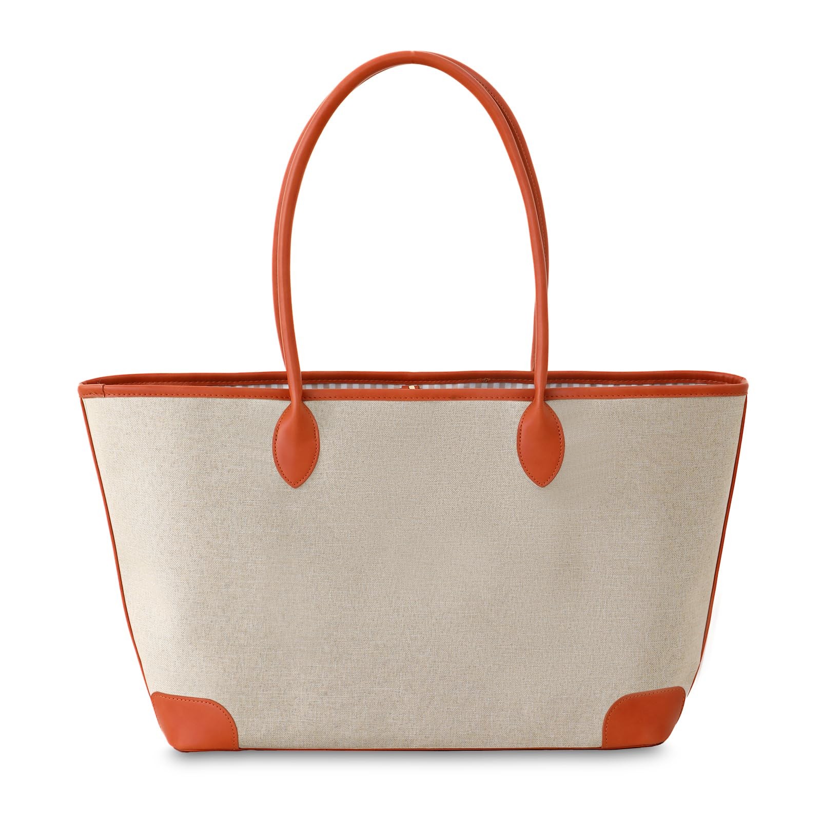 Oversize Linen Tote Bag for Women | Made of Linen With PU Leather Trim