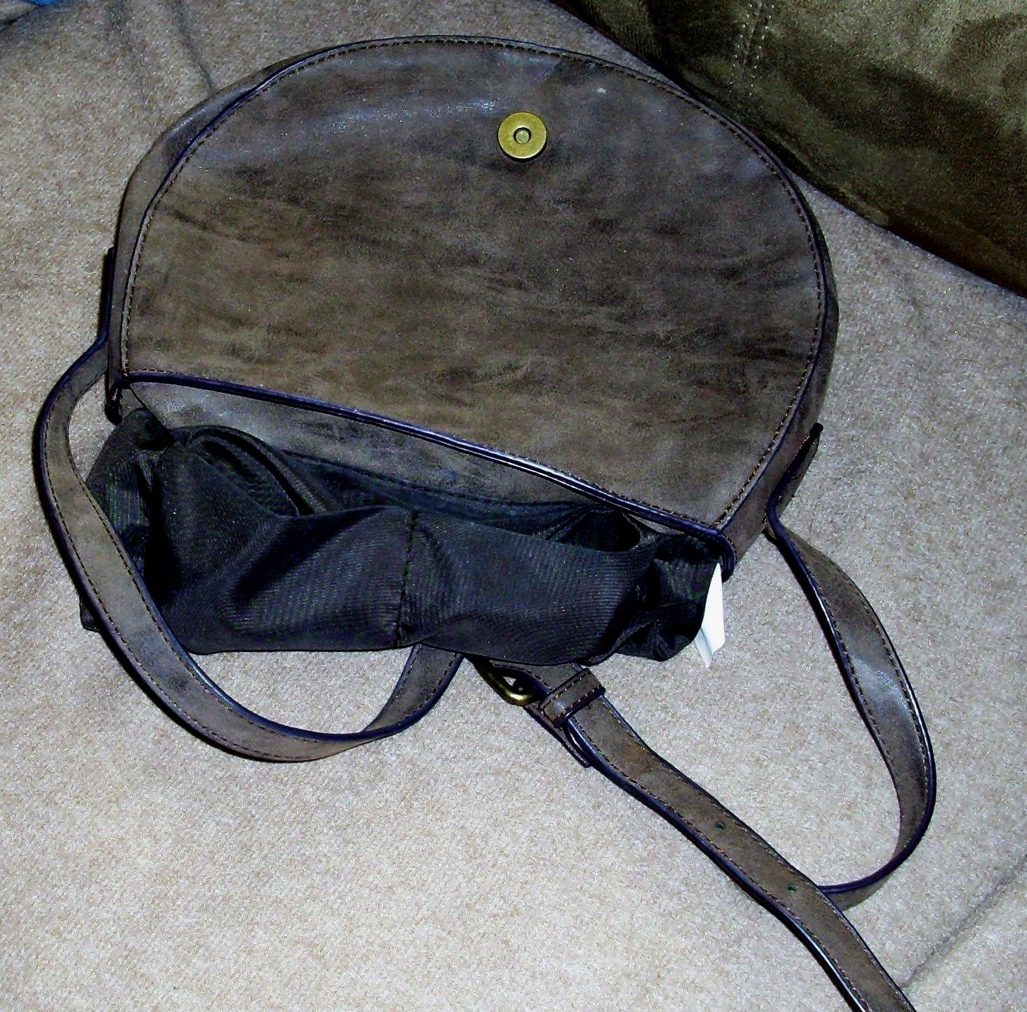 Cato Shoulder Bag w/Flap Closure-Med. Brown, 8 x 11, Adj. , Inside Zipper