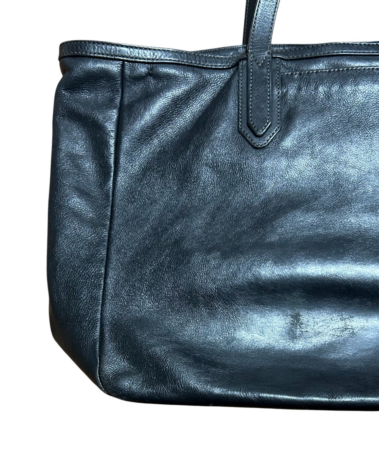 Fossil Sydney Black Leather Shopper Tote Shoulder Bag Large Black Women’s Purse