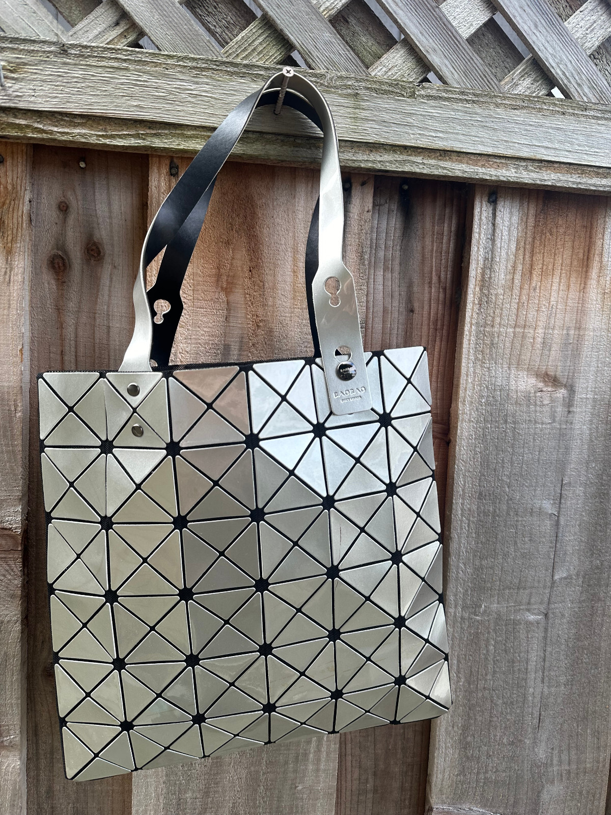 BAO BAO ISSEY MIYAKE PRISM TOTE BAG purse SILVER “as is” read information