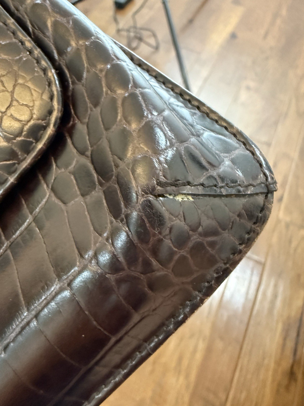 Vintage 90s Y2k Mini Shoulder Bag Croc Preppy Quiet Luxury Old Money Going Out