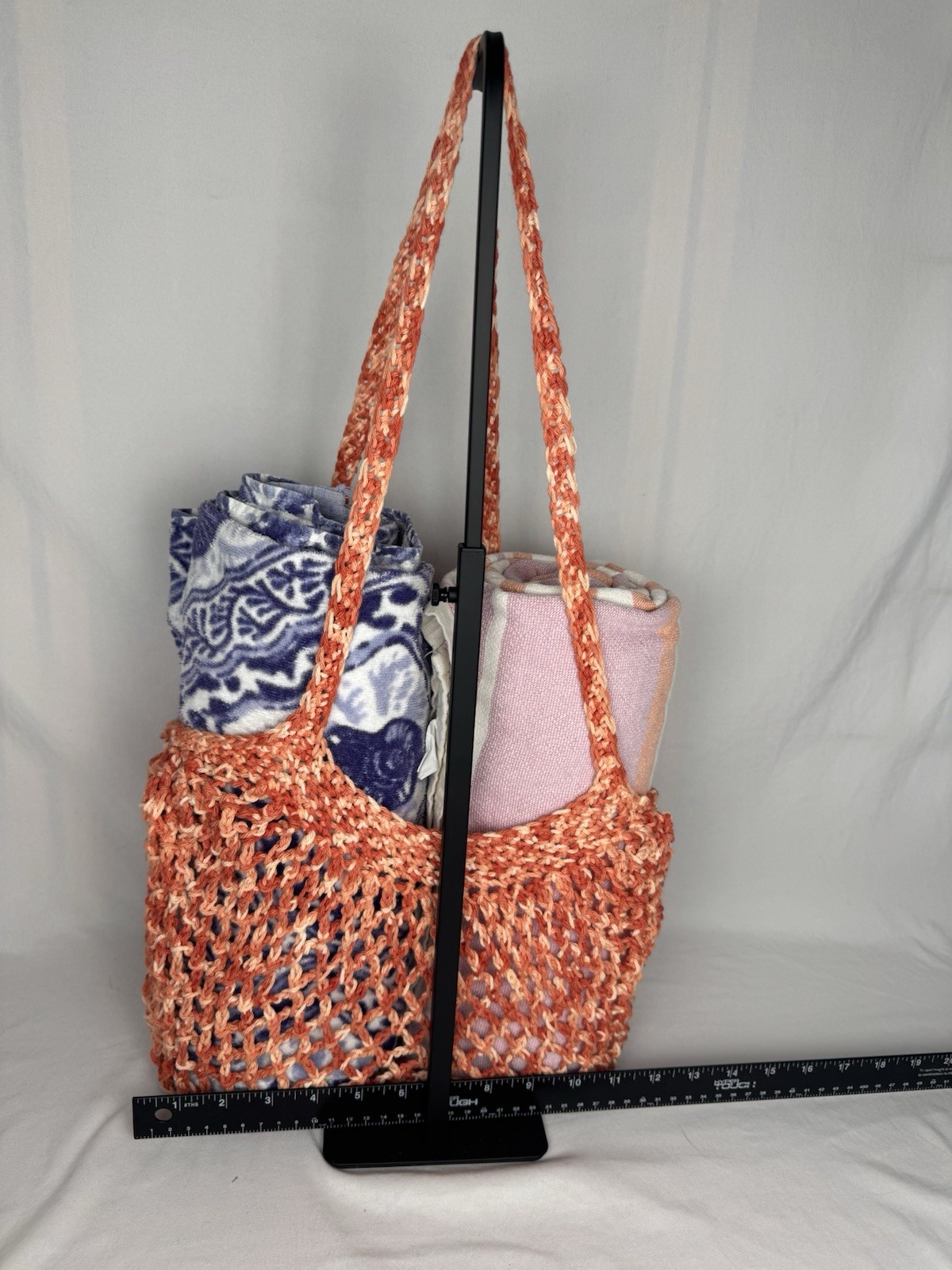 Peach Orchard Crochet Market Tote | Handmade Open-Weave Summer Bag