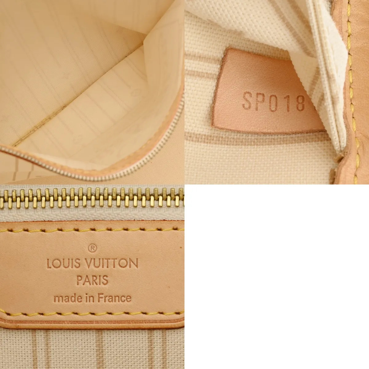 Louis Vuitton Neverfull MM N40604 Tote Bag Damier Azur Canvas Pink #WB8085