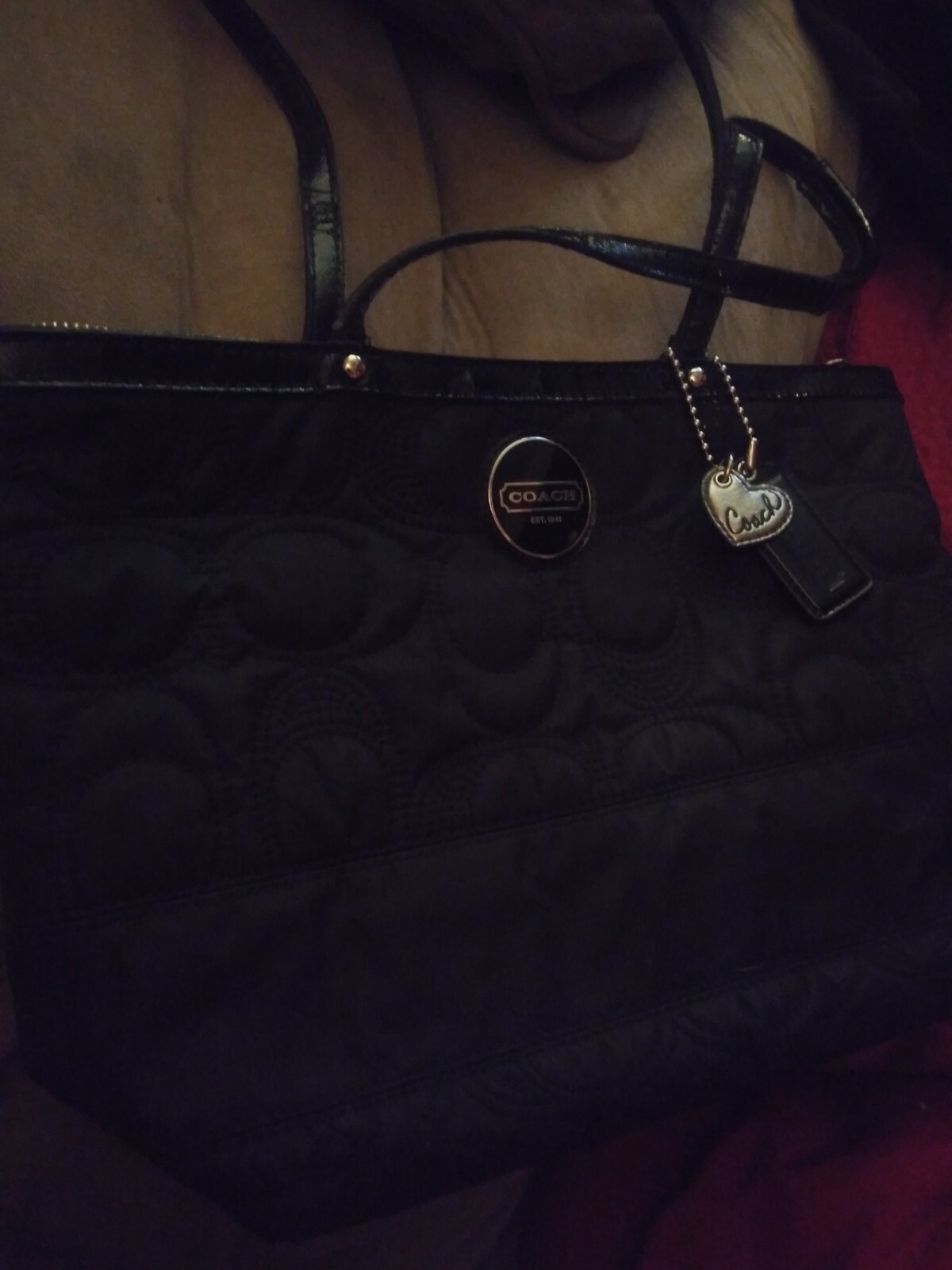 9″x 14″ approx. Authentic Black Tote Bag In Great Condition Inside & Out