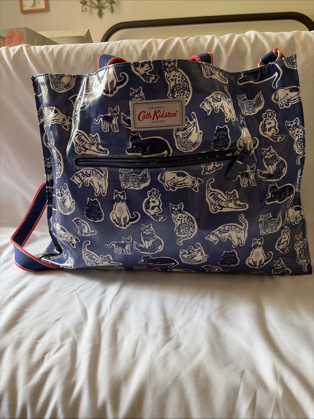 Cath Kidston Tote Bag Cats Blue Medium 16” W x 12”H