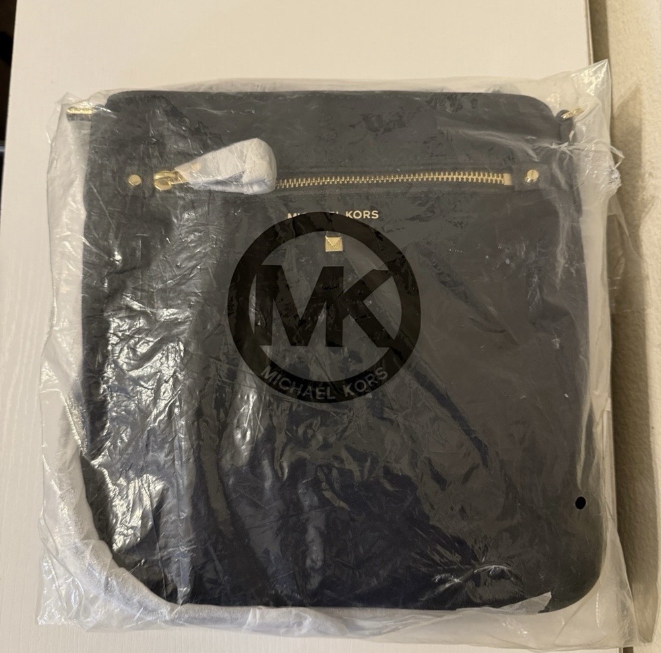 Michael Kors Black Kelsey Nylon Crossbody Bag, Adjustable Straps, Pockets