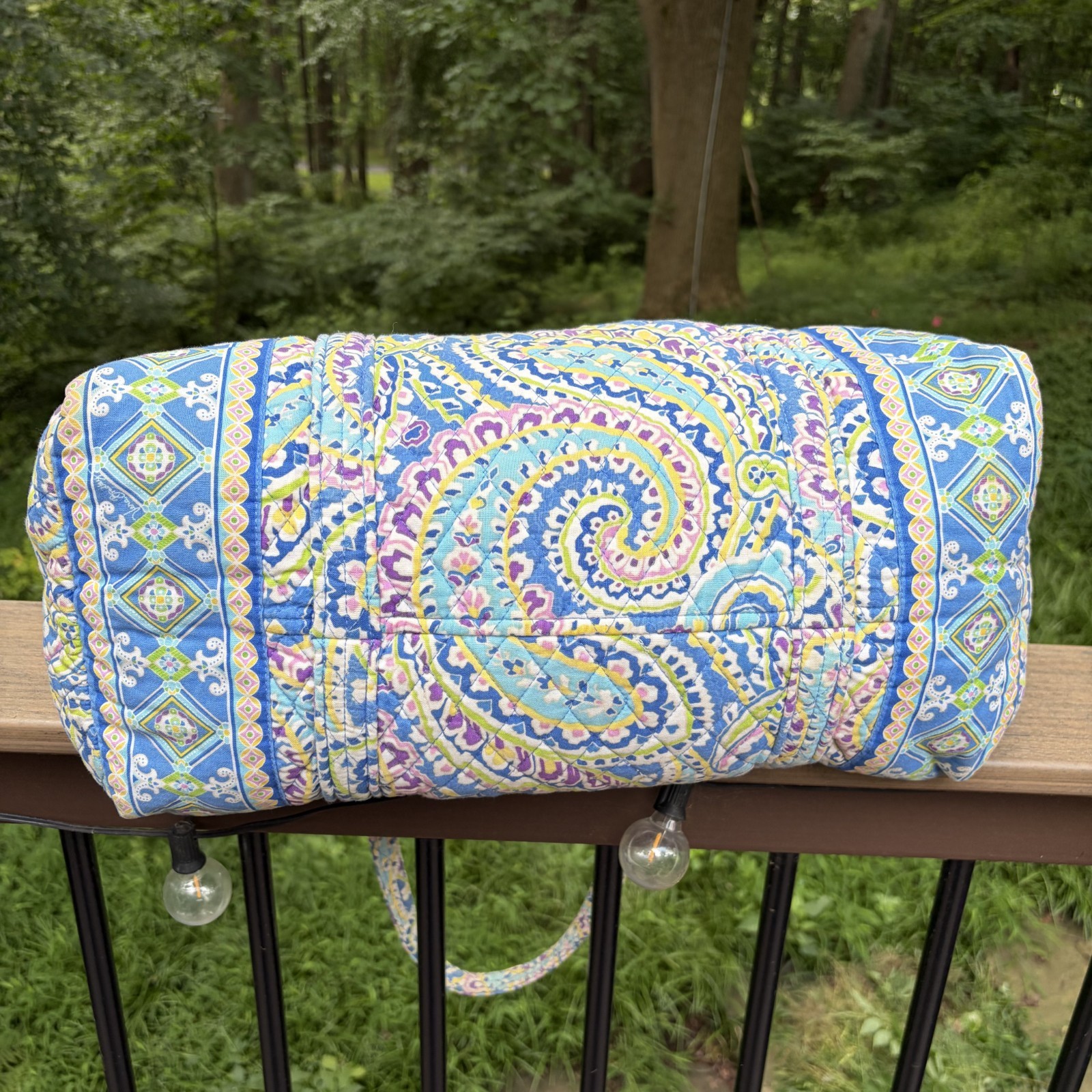 Vera Bradley Capri Blue Small Duffel Bag EUC From 2007 No Visible Flaws