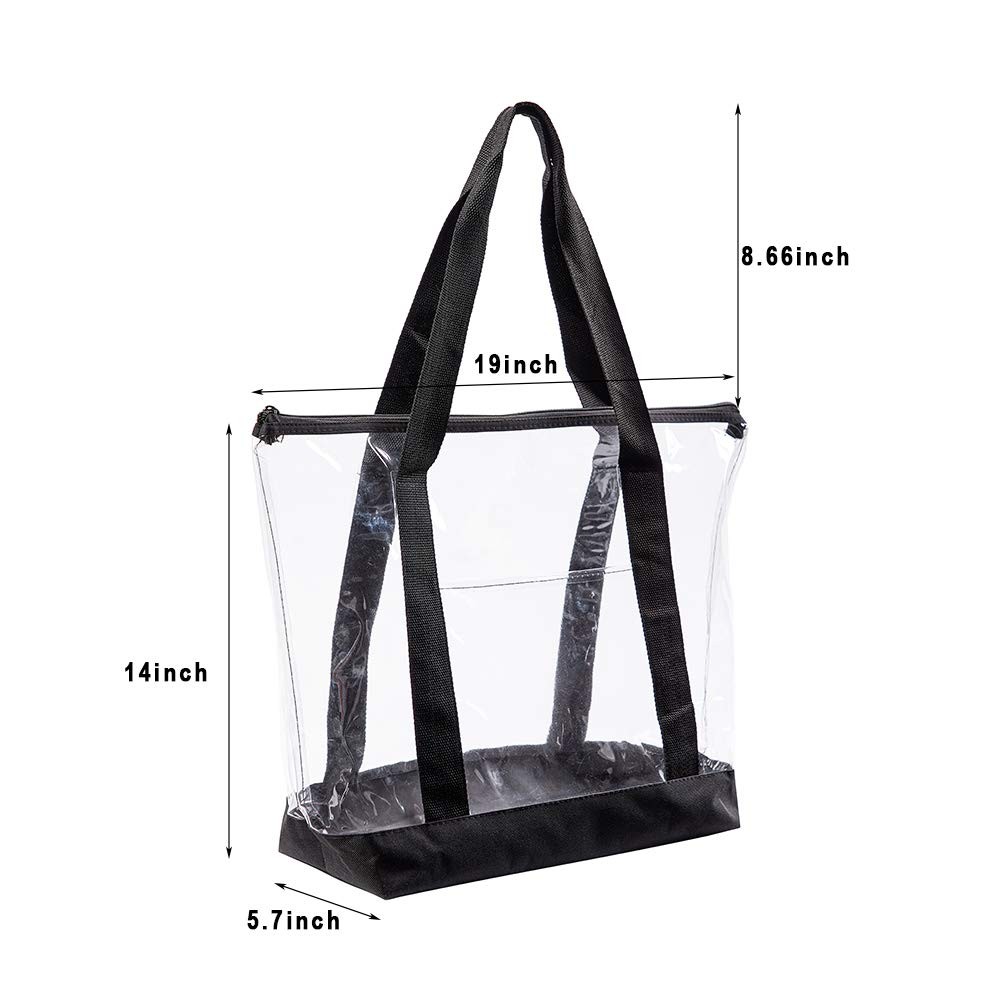 19x14x5.7 Inches Clear Tote Bag, Reinforced Nylon Handles