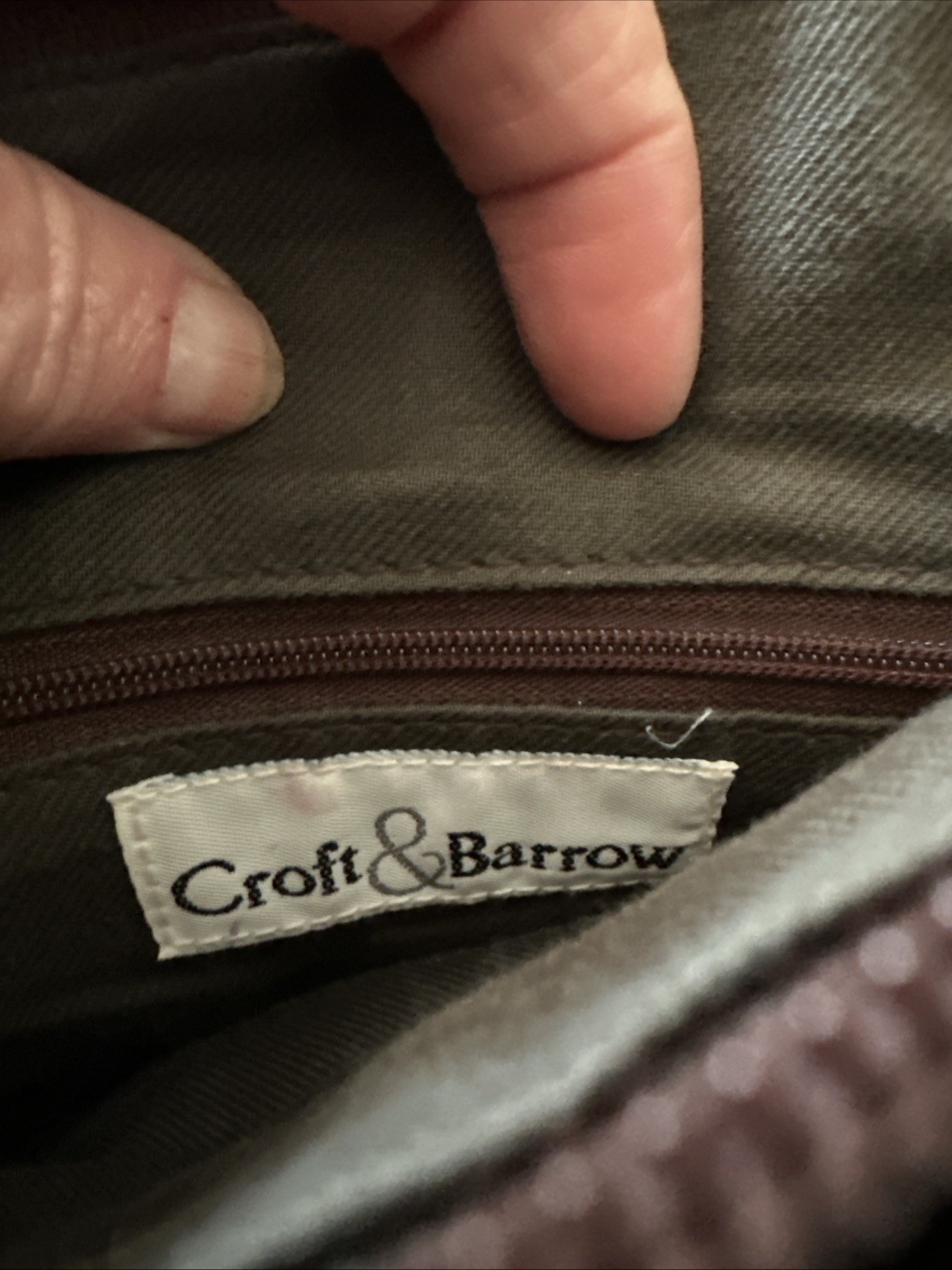 Croft & Barrow Brown Leather Crossbody Purse Women’s Shoulder Handbag Adj Strap