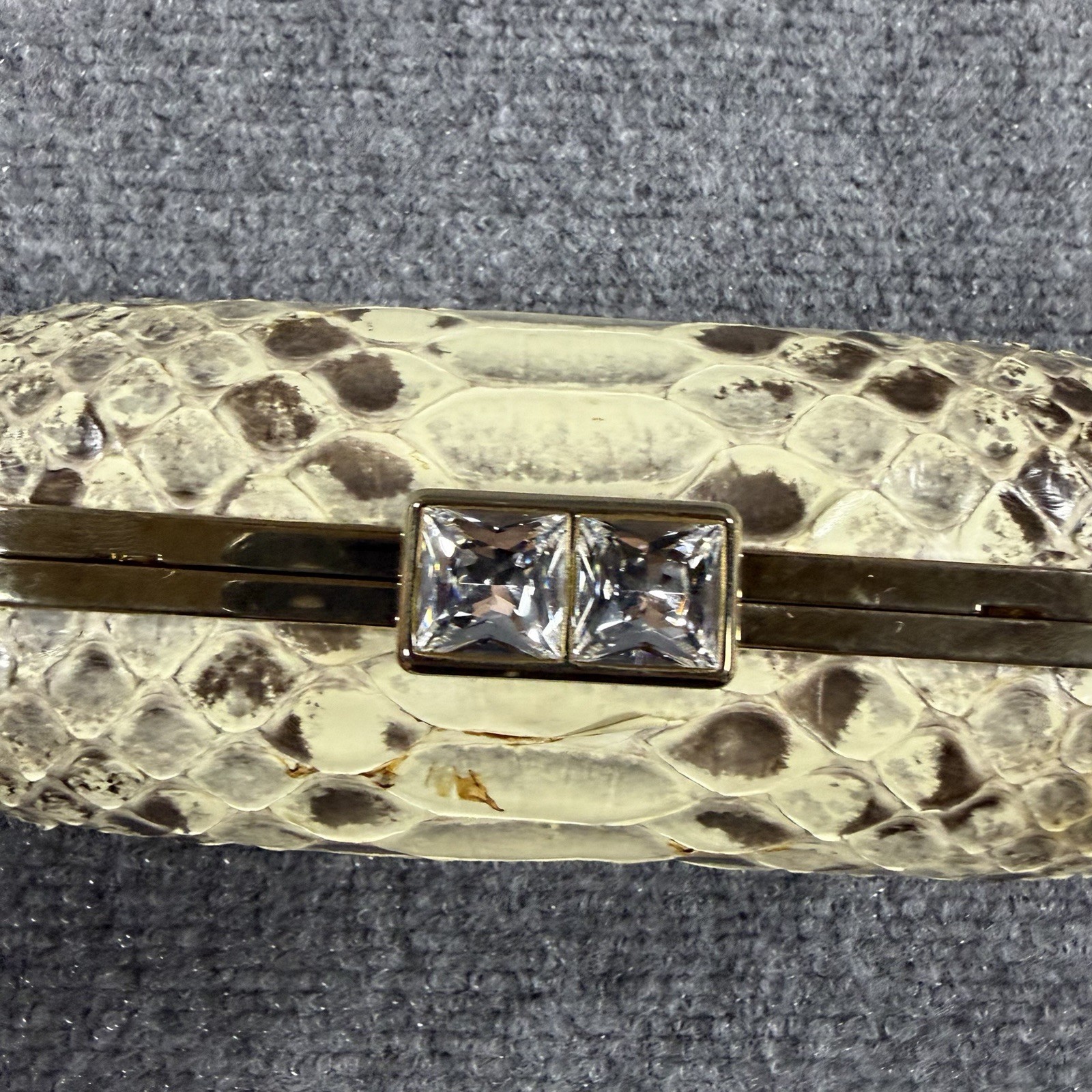 Cape Cobra Genuine Python Clasp Bag Metal Chain Strap Small Read