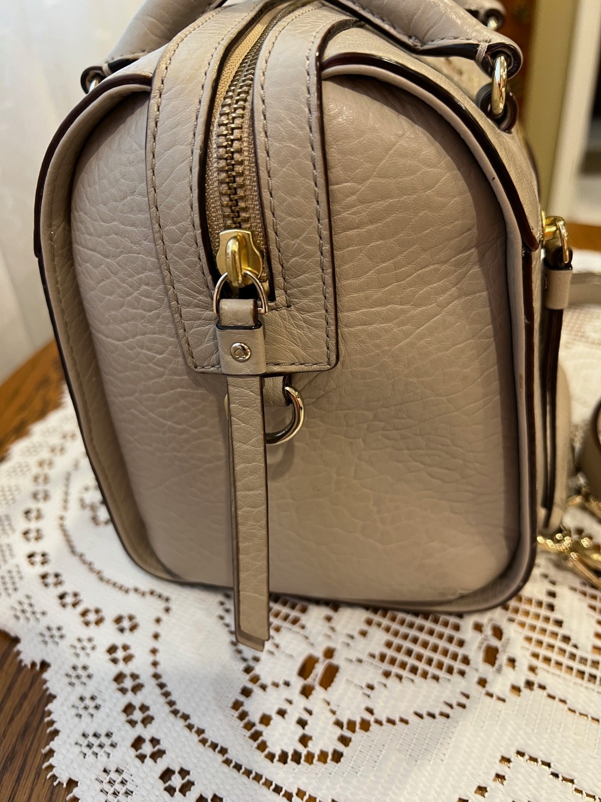 Kate Spade Perri Lane Bubbles Leather Crossbody Bag Taupe