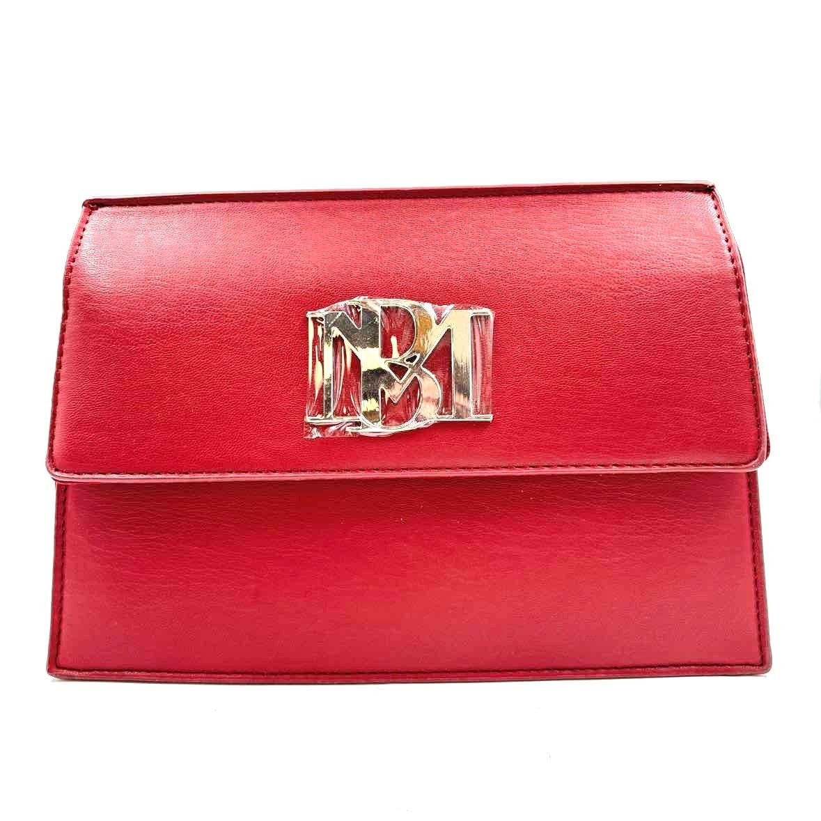 NWT New BADGLEY MISCHKA Wine Vegan Leather Clutch Purse w/Opt Crossbody Strap