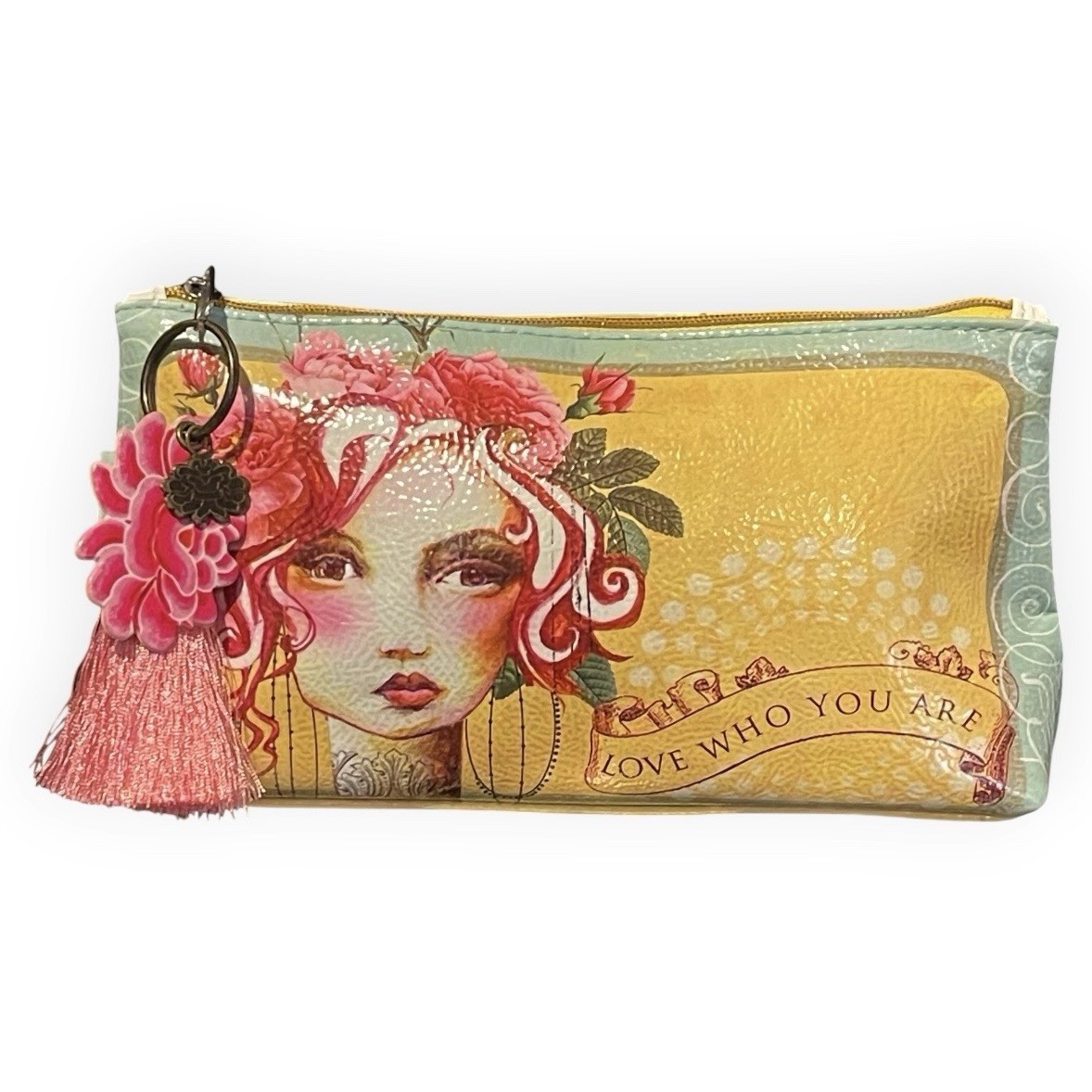 Papaya Art Tasseled Clutch Bag – “Love Who You Are” – OG PRINT – NWT!
