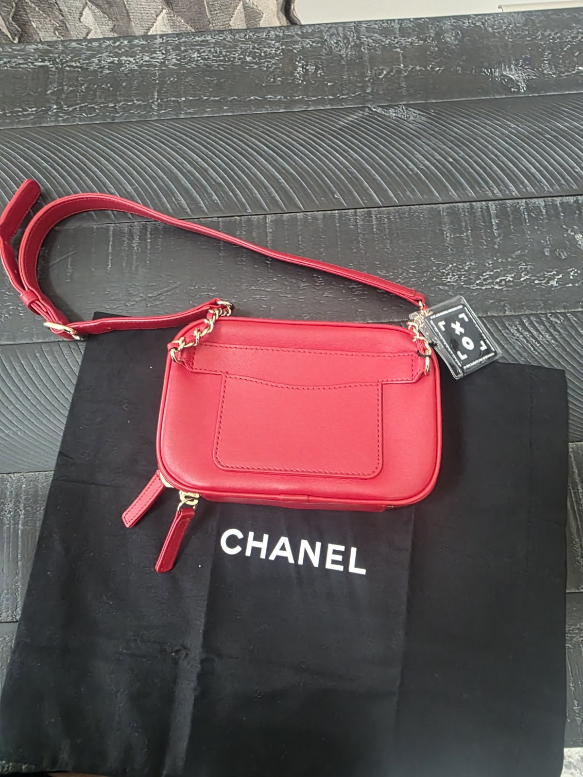CHANEL CC Crossbody Small Red Leather