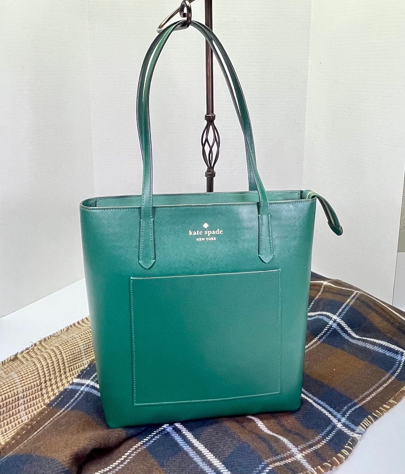 Kate Spade Deep Jade Saffiano PVC Daily Tote Bag K8662