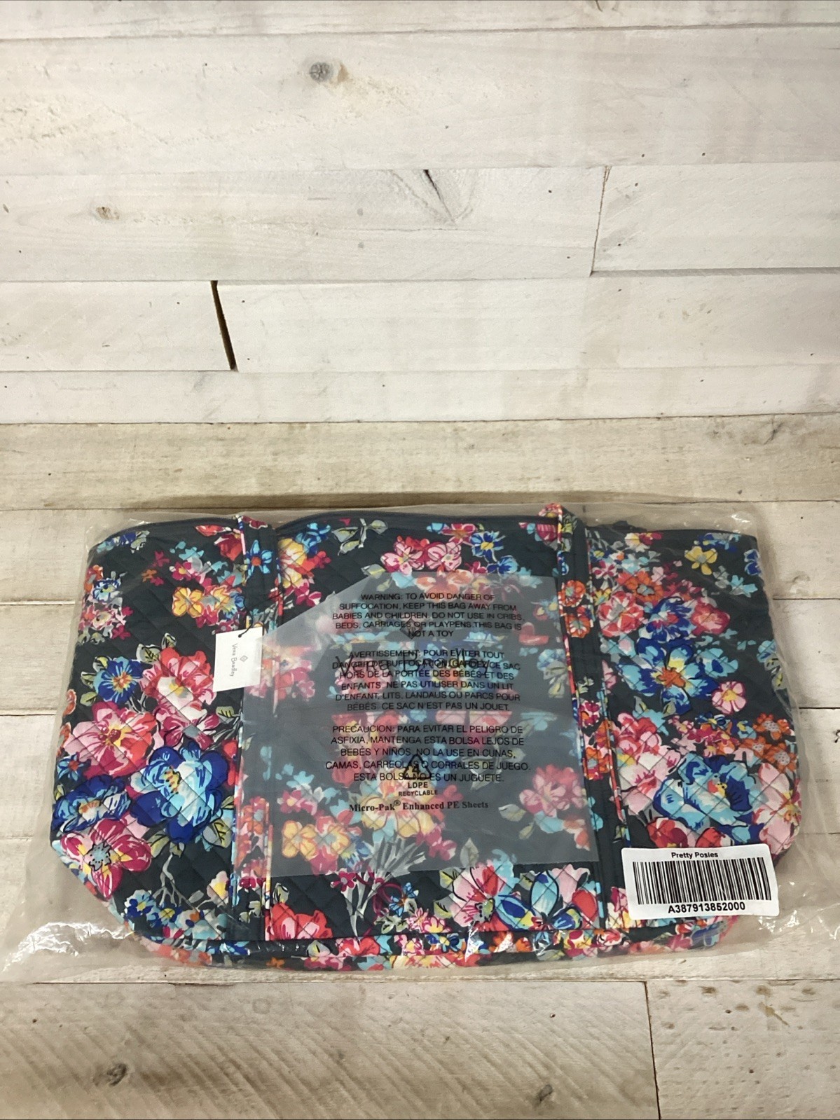 Vera Bradley Iconic Grand Tote Pretty Posies Reversible Quilted NWT