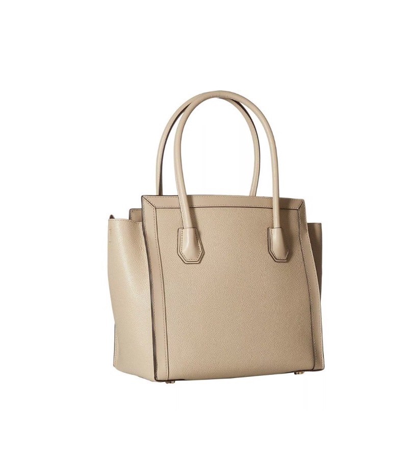 NWT Michael Kors Mercer Studio LG EW Leather Tote Oat/Gold MSRP$348 Authentic