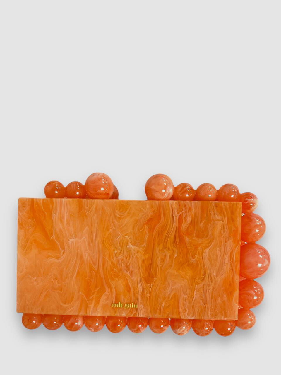 $346 Cult Gaia Women’s Orange Acrylic Eos Beaded Purse Box Clutch Hand Bag