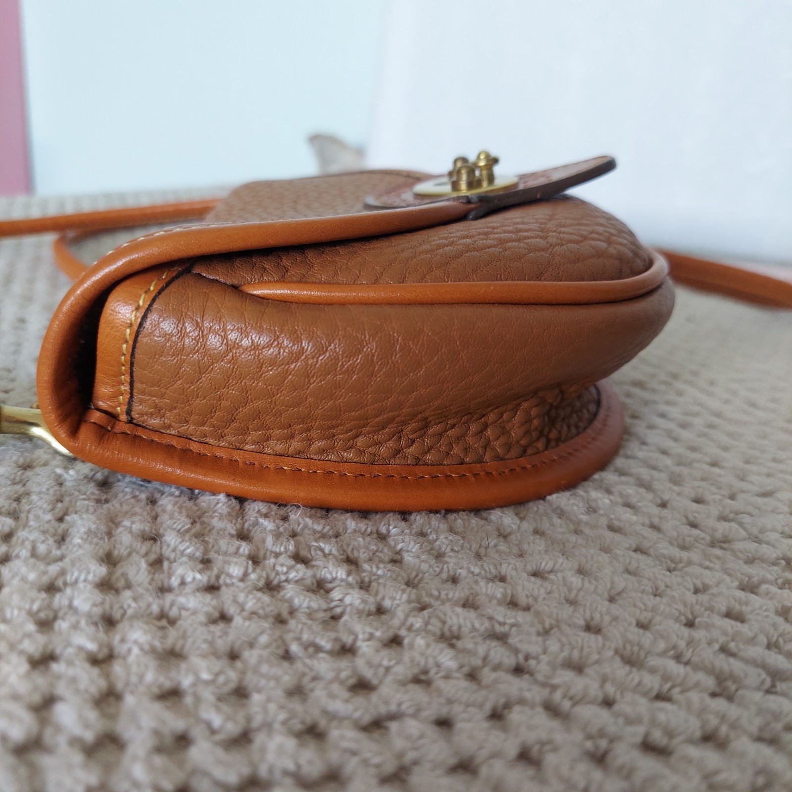 Vintage 90s Dooney & Bourke All Weather Leather Cavalry Mini Belt Crossbody Bag